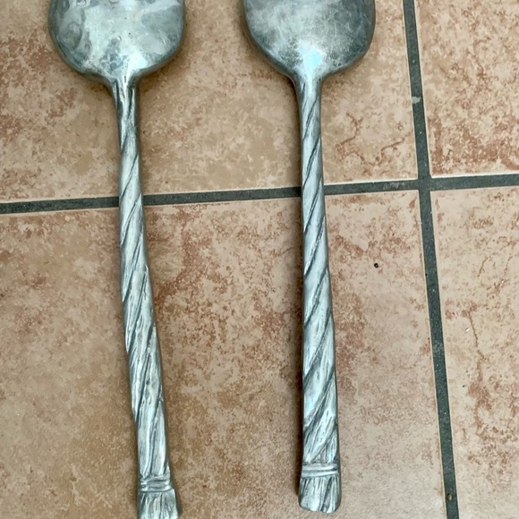 Stainless fork and spoon salad server - Picture 7 of 8